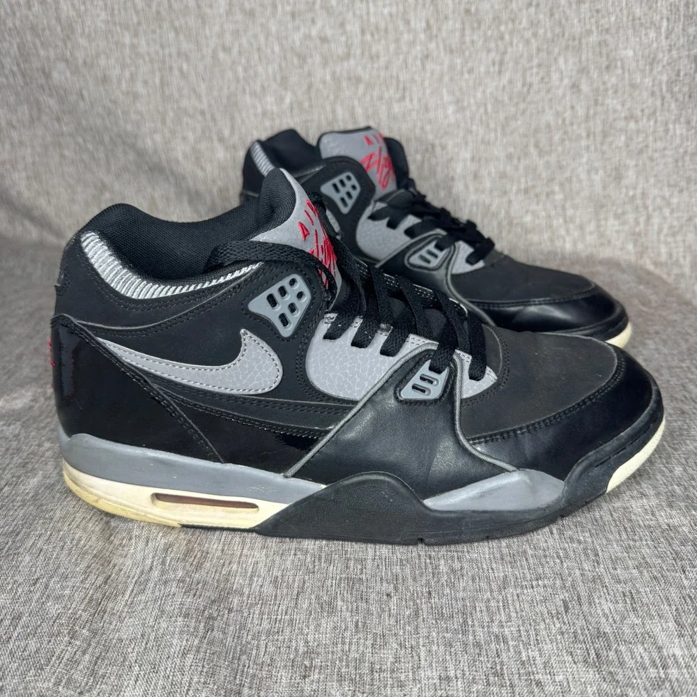 Nike Air Flight 89 Mens 11 Black Wolf Grey Varsity Red 2012 Retro